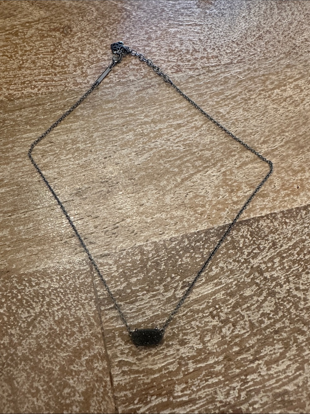 Kendra Scott Black Druzy Bar Necklace